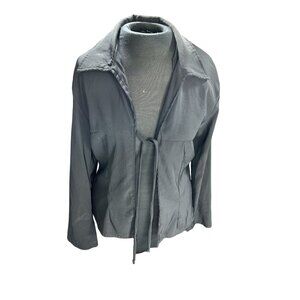 Cleveland Street Womens Black Lightweight Jacket With Adjustable Tie Closure Siz